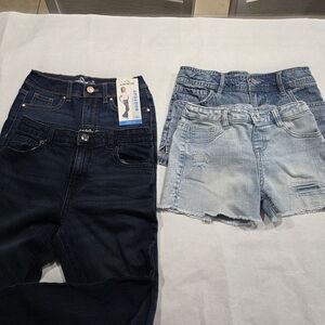 10/12 Kids Dark Blue Jeans and Light Blue Shorts Set